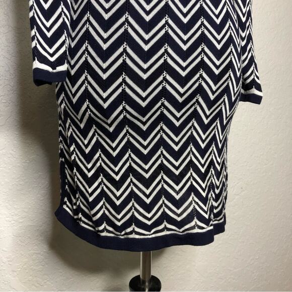 WHBM navy and white chevron knit lightweight sweater tunic size Small - Picture 11 of 15